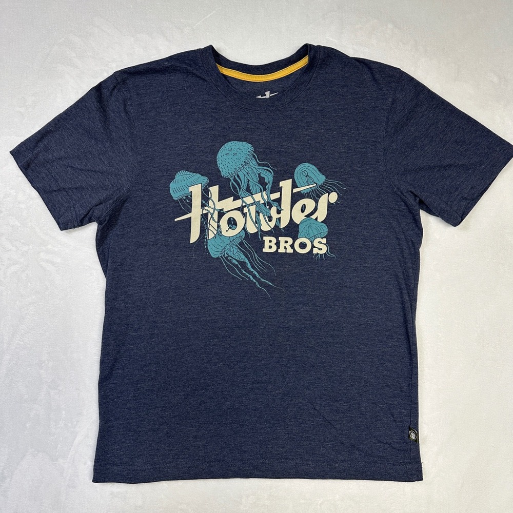 Howler Brothers Mens T‎ Shirt Navy Blue Jellyfish Graphic Size S Cotton Blend